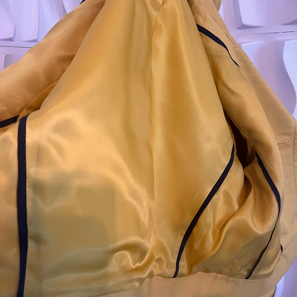 BCBGMaxAzria Mustard Double-Breasted Cropped Pea Coat - Picture 6 of 7